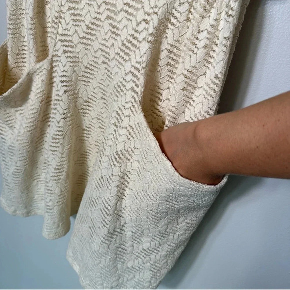 Free People Poppy Lace Mini Dress NWT Tea Cream Size Medium Lined Pockets Nylon - Picture 6 of 12